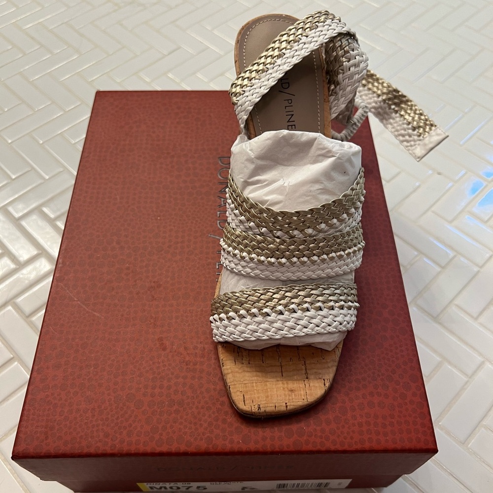 Donald Pliner Rinata Woven Chunky Heel Sandals